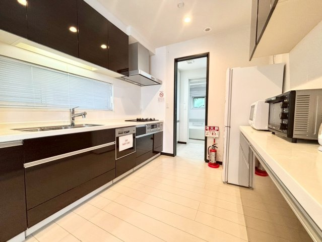 手稲本町2条5丁目　戸建のキッチン|食洗器付きのシステムキッチン。収納豊富なカップボード付きで広々とお使いいただけます。