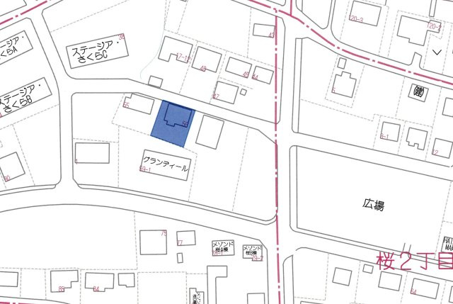 富岡町桜1丁目土地の土地図