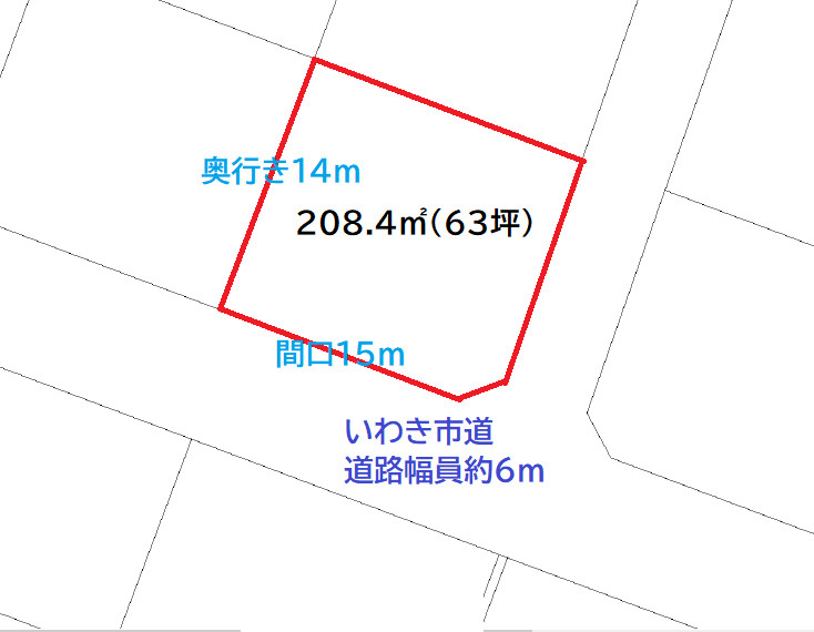 錦町花ノ井　南向き　63坪の土地図