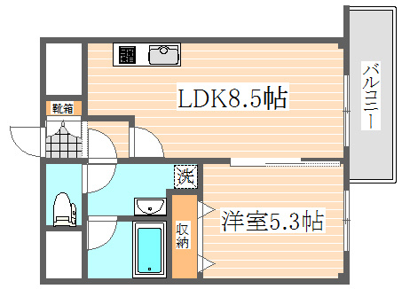 ビータコモダ博多の間取り|使いやすい間取りです。