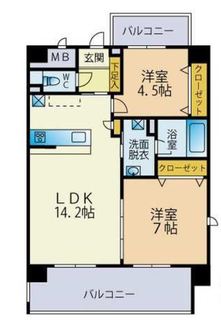 SYKプレミール東那珂の間取り|使いやすい間取りです。