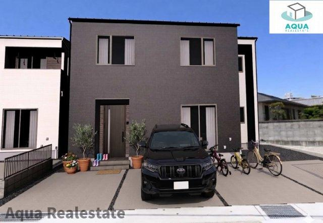 オール電化デザイナーズハウス北島町中村建売⑱の外観パース|物件の外観です