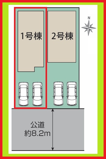 清須市上条２丁目の新築一戸建の区画図|◇１号棟◇