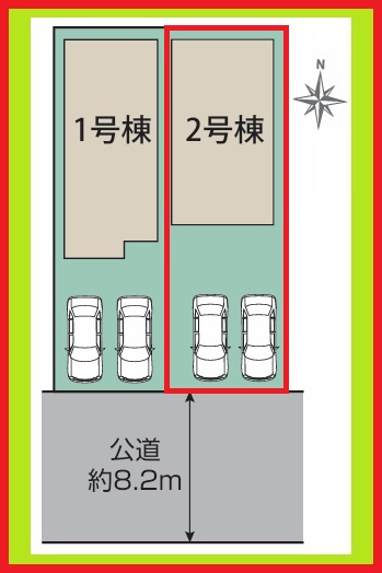 清須市上条２丁目の新築一戸建の区画図|◇２号棟◇