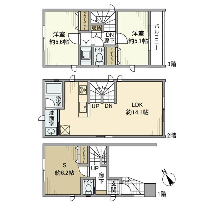 綱島西戸建の間取り