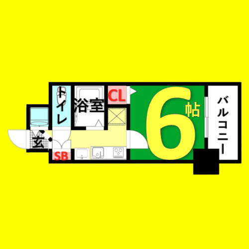 プレサンスNAGOYA桜通ビッグビート　名古屋市賃貸　仲介手数料無料の間取り