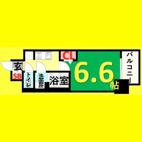 メイクスWアート今池Ⅲ　　名古屋市賃貸　仲介手数料無料の間取り