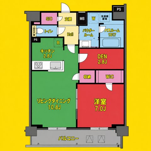 L&Cレジデンス鶴舞公園　名古屋市賃貸　仲介手数料無料の間取り