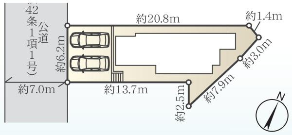 横浜市都筑区川和町の中古一戸建の区画図|カースペース2台分確保！
お気軽にお問合せ下さい。
