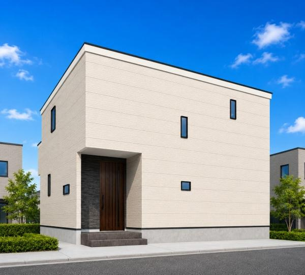 横浜市都筑区東山田町の新築一戸建の完成予想図|外観のイメージパースです。
お洒落な外観で完成が楽しみです。
※背景はCGでのイメージになり、実際とは異なります。