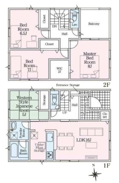 クレイドルガーデン龍田南 １号棟 ／新築一戸建の間取り