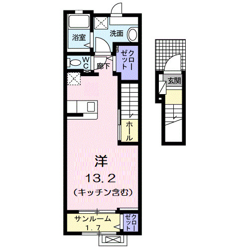 富山市北代のアパートの間取り
