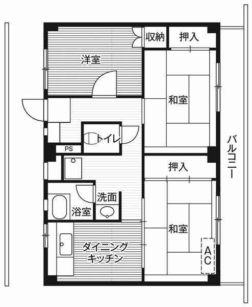 ビレッジハウス不入斗6号棟の間取り