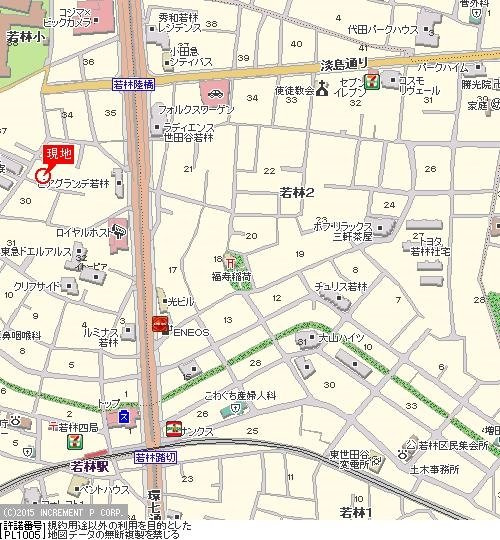 スカイコート世田谷若林の地図