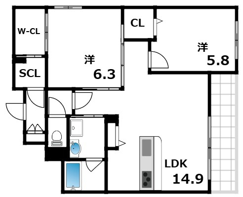 AZURE天道町の間取り