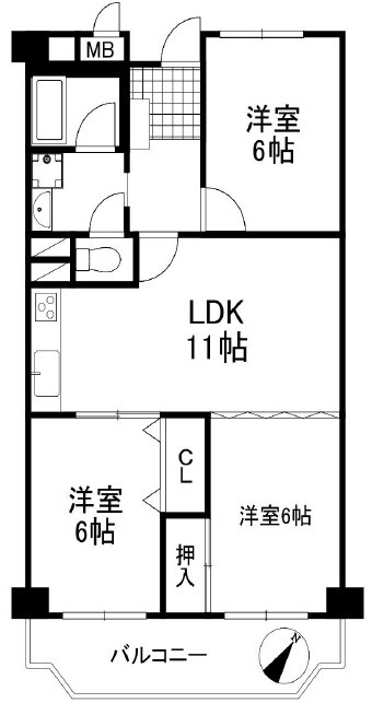 芦屋山ノ手アーバンライフの間取り