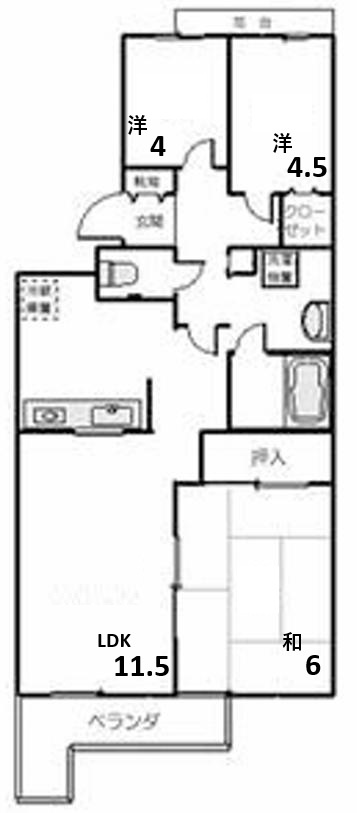エバーグレイス西宮の間取り