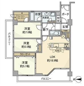 イトーピア夙川結善町の間取り