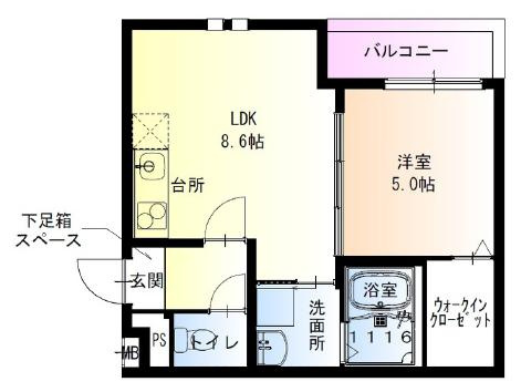フジパレス夙川香櫨園ノースの間取り