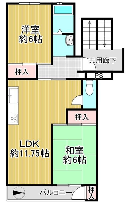 武庫川ハイツの間取り
