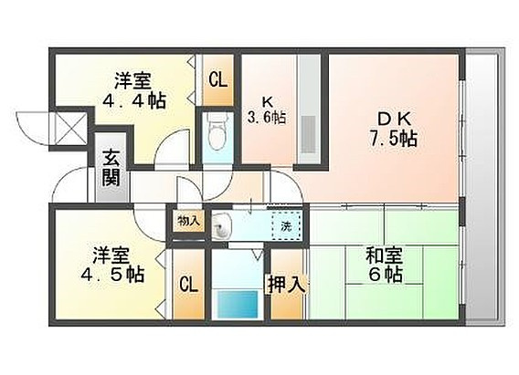 井吹東シティコートの間取り|井吹東シティコート