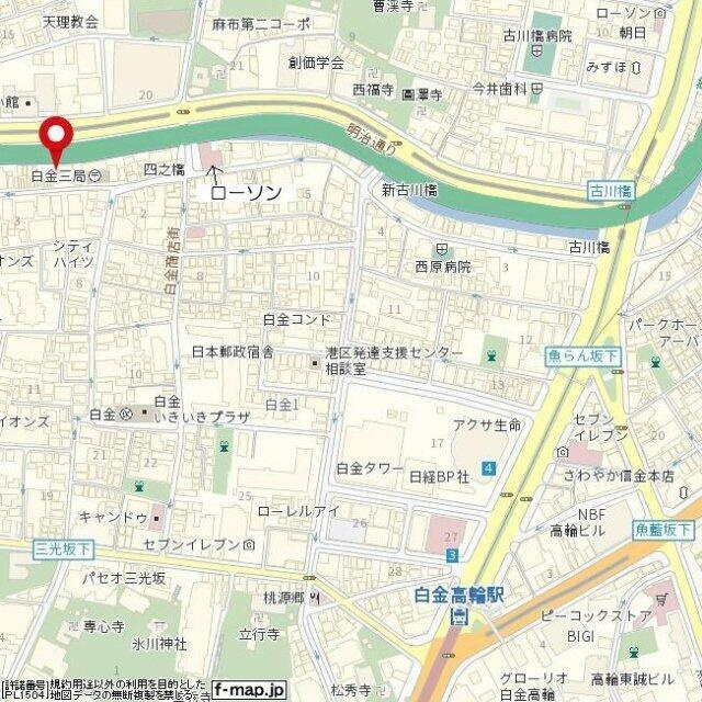 シンシア白金高輪の地図| 