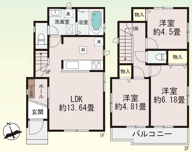 【間取り】 | 稲城市矢野口　新築戸建　全2棟