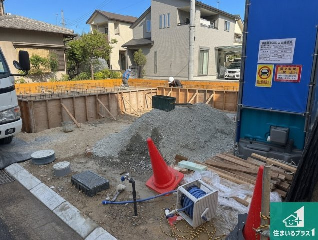 加古川市加古川町粟津　第24期　新築一戸建ての外観|周辺は落ち着いた街並みの住宅地！子育てがしやすい住環境です！まだ未完成ですが、現地でしかわからない事もございます。是非一度ご覧ください。