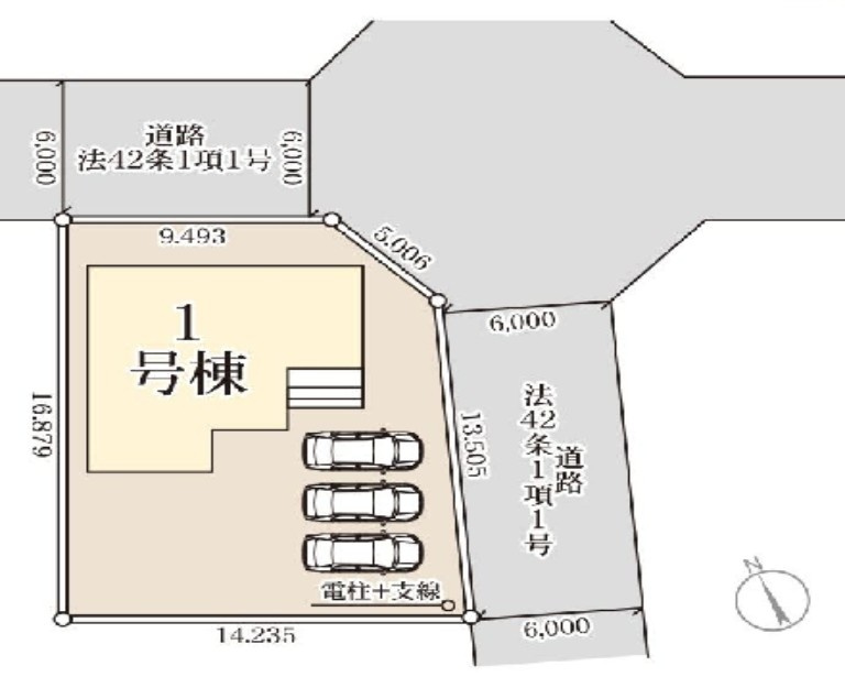 下野市緑2丁目　新築戸建2-1の区画図