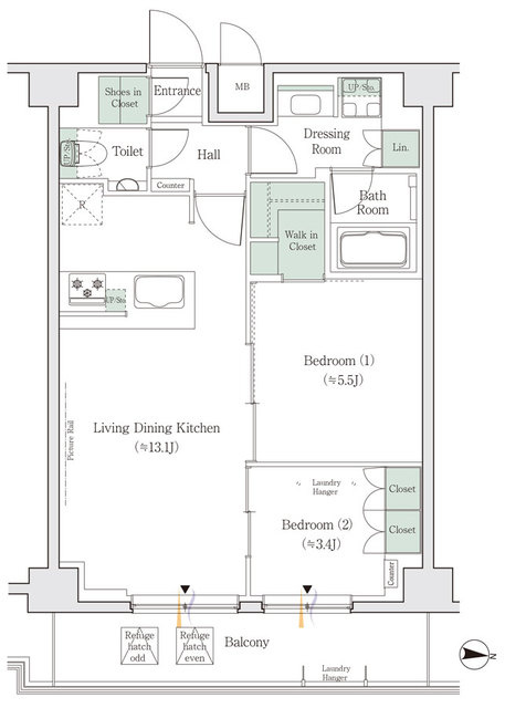 ワンルーフレジデンス亀戸の間取り