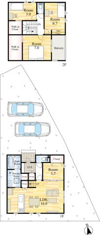 SUN COURTーサンコート－小倉南区蜷田若園３丁目【小倉南区　新築戸建て】の間取り|SUN COURTーサンコート－小倉南区蜷田若園３丁目【小倉南区　新築戸建て】
