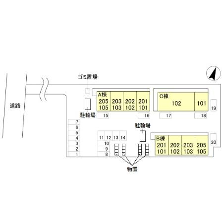 エクセレントコート C棟の区画図