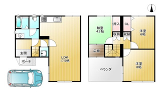 【間取り】 | 高槻市寿町３丁目　中古テラスハウス