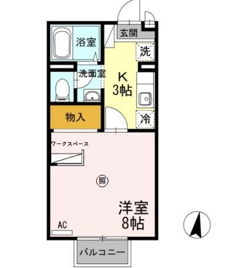 パル秋篠　B棟の間取り