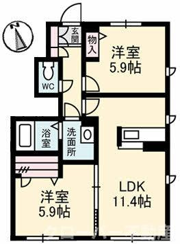 シャーメゾン南町 B棟の間取り