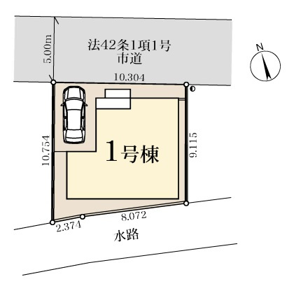 八潮市　八條　新築戸建　　全1棟の区画図|区画図です