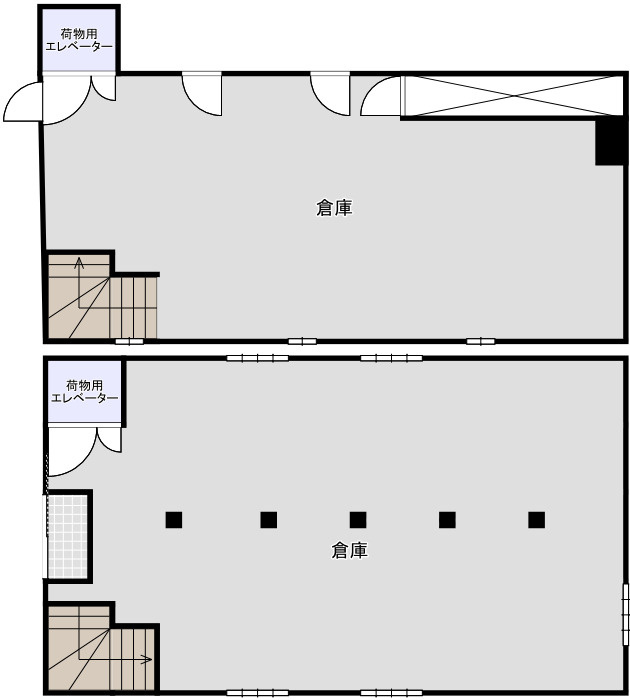 戸田倉庫　西側の間取り