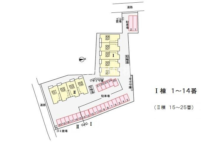 グランツオーベル正明寺Ⅰの区画図