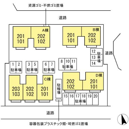 ソレアード　Ｄの区画図