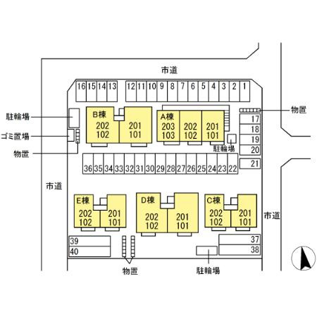 リビングタウン八日市場　Ｅの区画図