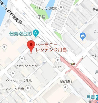 【地図】 | ハーモニーレジデンス月島＃002