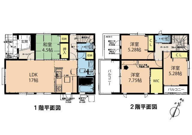 広島市安佐南区伴東5丁目　新築一戸建ての間取り