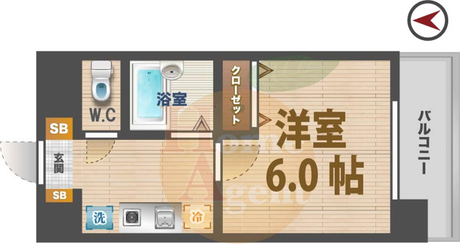 【間取り】 | アルパ高円寺 | 1Kのお部屋です。