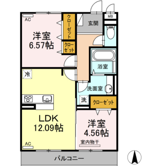 フォルトゥーナ横尾　A棟の間取り