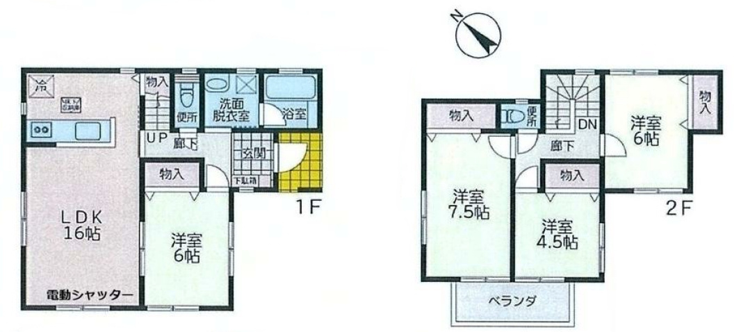 愛川町半原新築1棟　車6台駐車可能！の間取り