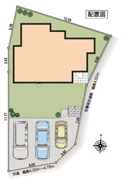 秦野市東田原　新築一戸建ての区画図|配置図