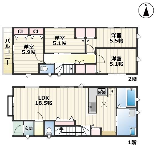 MIRASUMO緑区潮見が丘2174④｜名古屋市の戸建ならホームアップの間取り|間取図