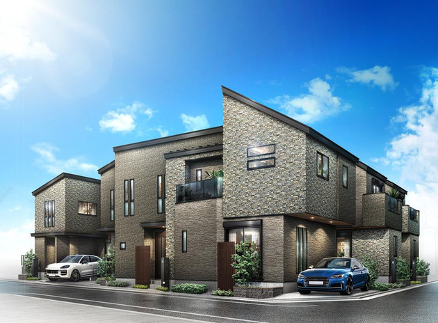 練馬区高松6丁目　ハイグレード　太陽光×長期優良住宅の外観パース