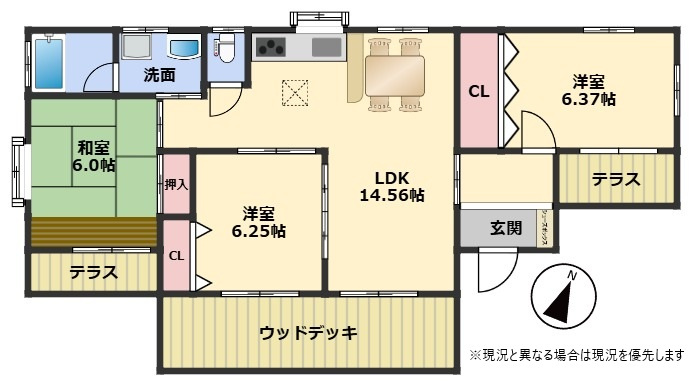 鹿嶋市林　中古戸建の間取り