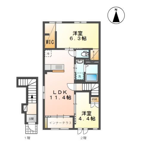 【新築】コムルソレイユの間取り